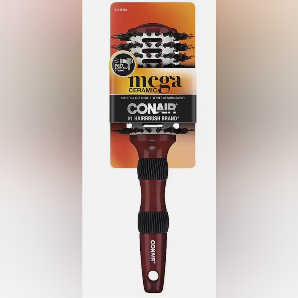 Conair Mega Ceramic Hair Brush Porcupine Round Brush 5 Inch (9168)-R8P3a